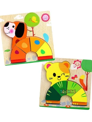 2 in 1 Wooden Pick and Fix Dog And Bear Puzzle Toy