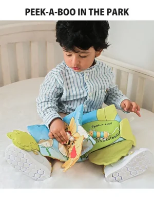 PeekABoo In The Park Cloth Book Animal Bird & Insect Crinkling Sound Hide'n' Seek Book Stimulates Visual & Auditory Senses Paediatrician Approved CE & BIS Certified Ideal for Gifting