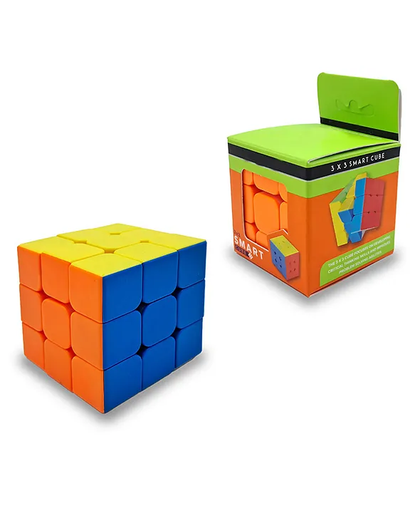 Stickerless 3 x 3 x 3 Puzzle Cube Multicolor