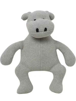 Baby Hippo Stuffed Plush Soft Toy Vanilla Grey Height 31 cm