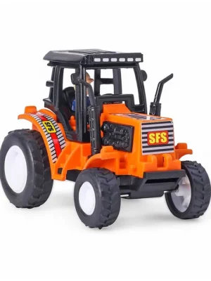 Shinsei Pull Back Toy Tractor Orange 13x8x8.5cm