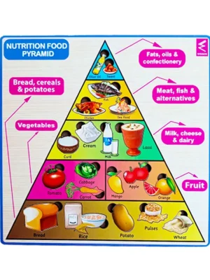Nutrition Wooden Pyramid Puzzle Multicolour 20 Pieces