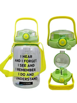 Large Capacity Sports 1500 ML for Gym Sports Water Bottle Leak Proof with Sipper & Handle (Green)