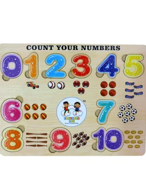 ENJUNIOR BOX Wooden Numbers Puzzle without Knobs Educational and Learning Toy for Kids