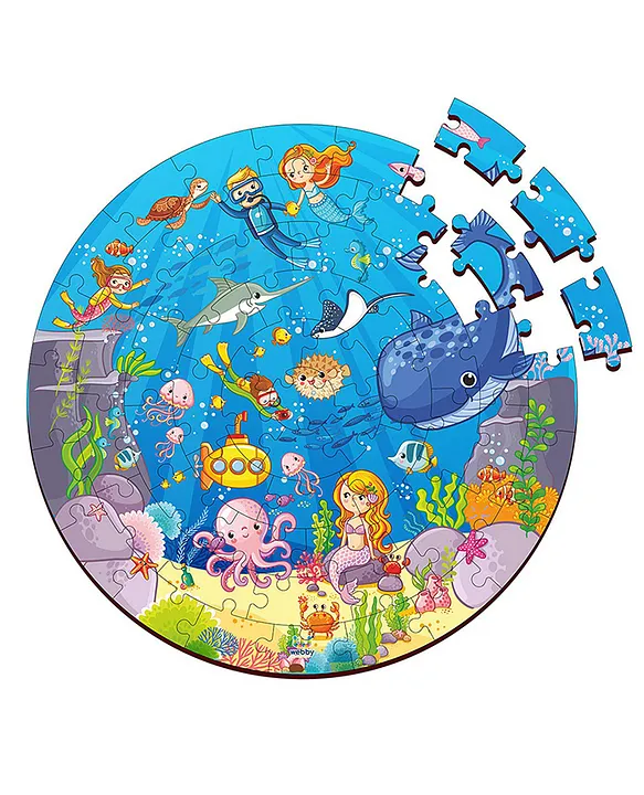 Wooden Ocean Jigsaw Puzzle Multicolor 60 Pieces