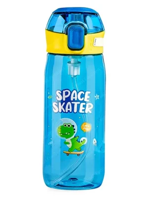 Cartoon Water Bottle with Sipper Blue 630 ml