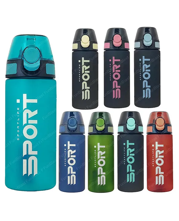 Stylish Unbreakable Water Bottle with Straw 1 Pc Random Color
