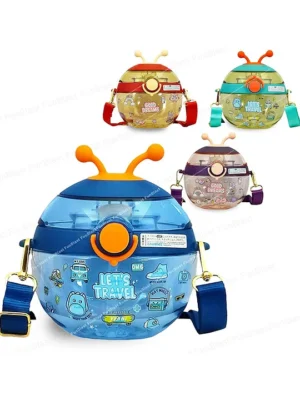 Cute Ladybug Shaped Water Bottle with DIY Stickers 1 Pc Random Color