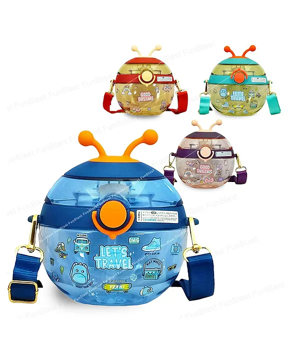 Cute Ladybug Shaped Water Bottle with DIY Stickers 1 Pc Random Color