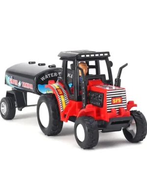 Shinsei Pull Back and Go Deluxe Water Tanker Tractor Toy Red