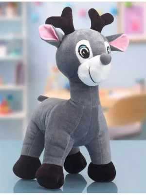 Plush Deer Soft Toy 30cm Stuffed Animal for Kids Made with Premium Fabric Playtime Buddy & Nursery Decor for Boys and Girls Ideal Gift BIS Certiifed