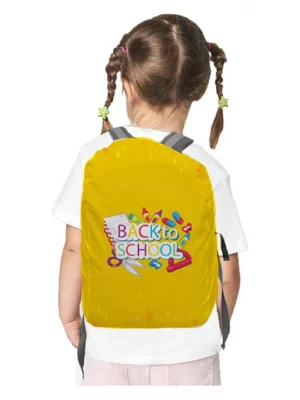 Right Gifting Back To School Water Repellent Text Print Backpack Rain Cover Yellow