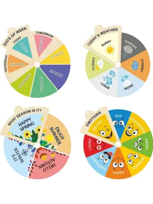 Wooden Rotation Puzzle Pack of 4 Multicolour