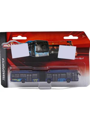 Majorette Transporter Die Cast Free Wheel Model Toy City Bus Blue