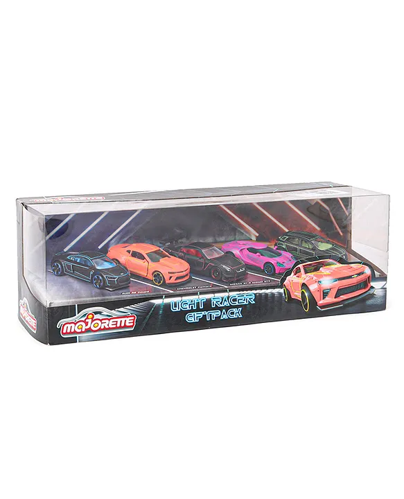 Majorette Freewheel DieCast Light Racer Toy Car Set Pack of 5 Multicolour