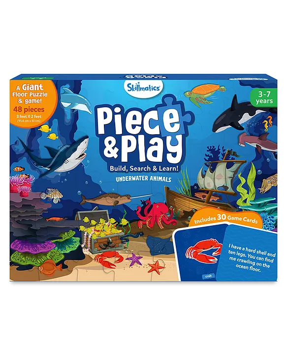 Floor Puzzle & Game Piece & Play Underwater Animals Jigsaw Puzzle (48 Pieces 2 x 3 feet) Ages 3 to 7