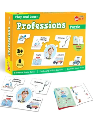 Professions Play & Learn Puzzle with Activity Book for Kids Multicolor 40 Pieces