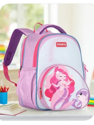 Babyhug School Backpack Mermaid Purple 15.5 Inches