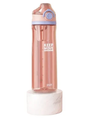 Transparent Leak Proof Sports Water Bottle 650 ml (Color May Vary)