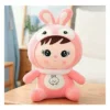 Bunny with Cap Stuffed Plush Soft Toy Pink Height 45 cm