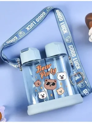 2 In 1 Drink & Mist Water Bottle Anti Leak Spill Proof Bottle BPA Free Sky Blue 640 ml