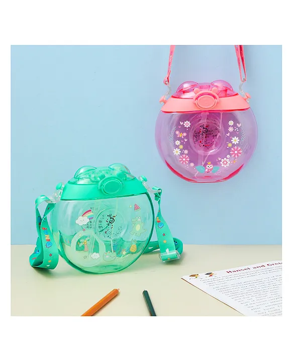 Flower Printed Water Bottle 500ml Pink