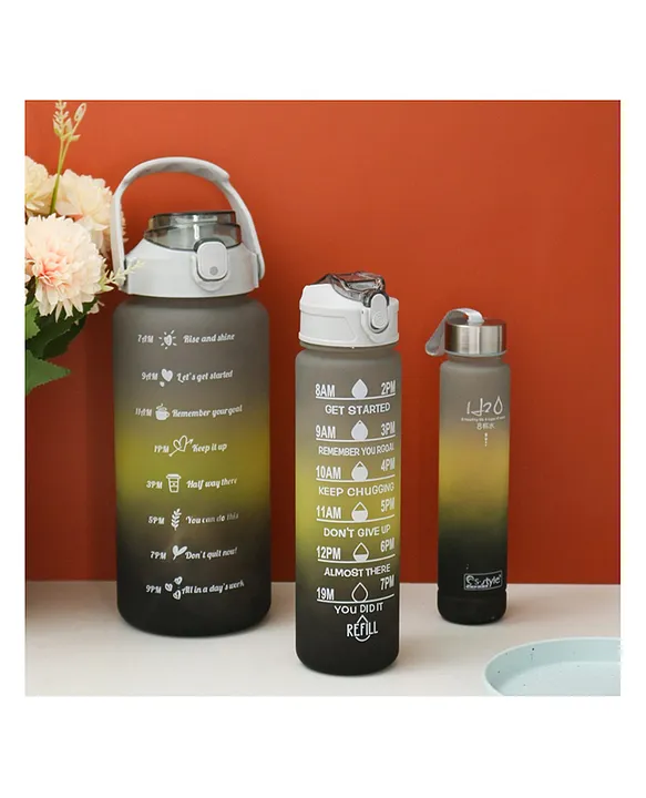 Motivational Gym Bottle Combo Set of 3 Black