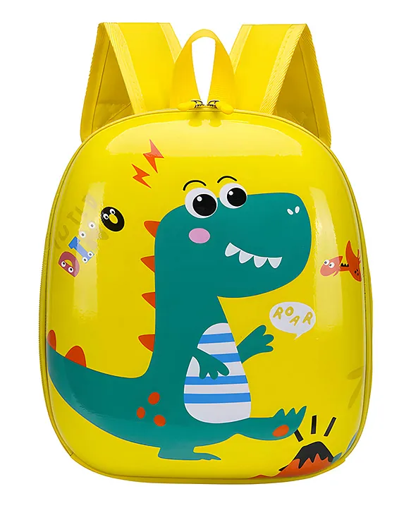 Bembika Kindergarten Cute Cartoon Kids School Bag Dino Yellow 3D 11.4 Inches
