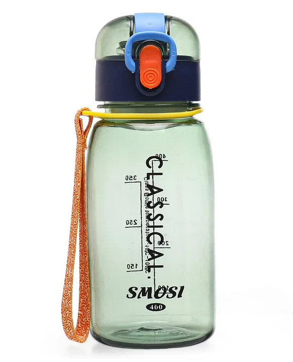 Classic Water Bottle with Push Button Cap Green 400 ml