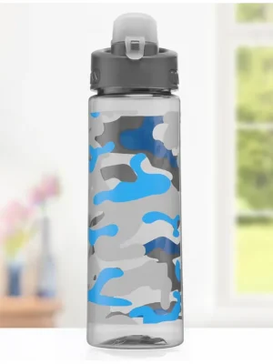 Camouflage Print Water Bottle Grey 700 ml