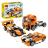 Elecart 3 in 1 Architect Series Highway Cruiser Building Block Toy Set Educational DIY Toys Orange