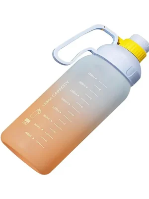 House of Quirk Water Bottle with Straw Sports Water Bottles with Handle Leak Proof Drinks Bottle BPA Free (Blue/Orange 1.8Litre)