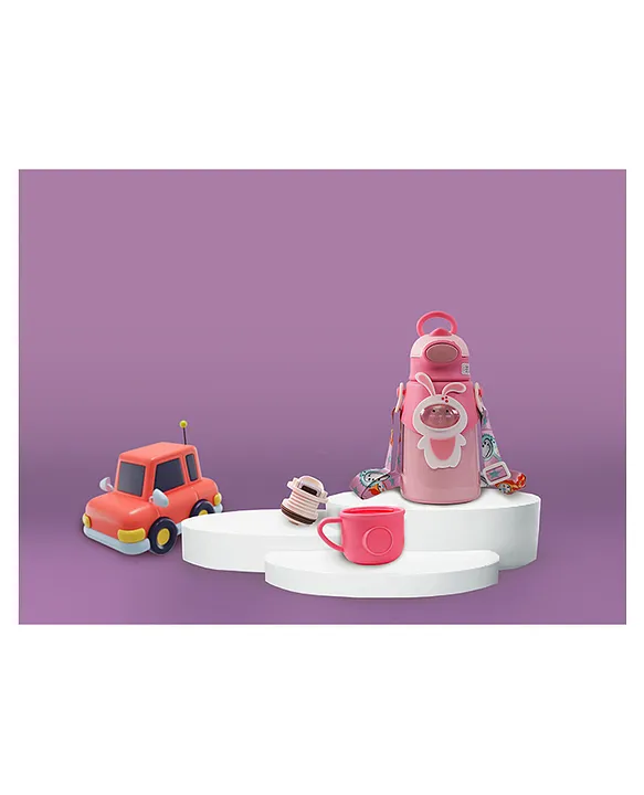 Stainlees Steel Bunny Flask with DoubleLock Pink 500 ml