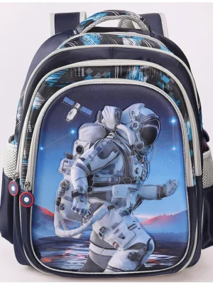 ZOE Astronaut Printed Backpack Navy Blue 17 Inches