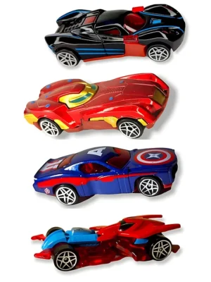 NEGOCIO Mini Metal Car for Kids Car Pack of 4 Mini Racers Derby Racers Series Diecast Cars Suitable for Children Movie Vehicle Racing Cars for Competition and Story Play COLOR MAY VARY