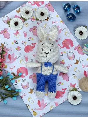 Crochet Bunny Boy Soft Toys Blue