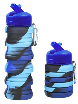 Stylish Expandable Sipper Water Bottle BlueA