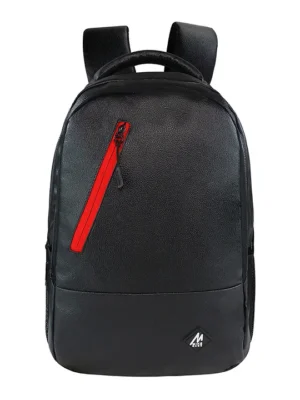 MIKE BAGS Mike Bags Faux Leather Laptop Backpack Black Height 7 Inches