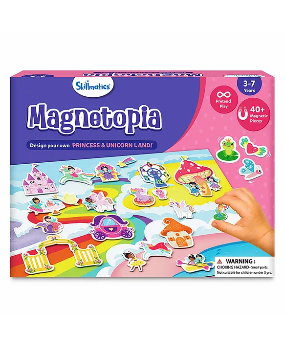Creative Toy Magnetopia Princess and Unicorn Land Interactive Pretend Play Set for Kids Toddlers 40+ Magnetic Pieces Preschool Learning Game Gifts for Girls & Boys Ages 3 to7