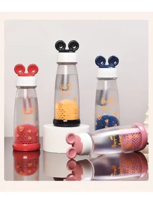 Stylish Unbreakable Fruit Infuser Water Bottle AntiLeak SpillProof Bottle BPAFree for Kids And Adults 350 ml Color May Vary