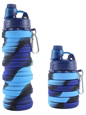 Stylish Expandable Sipper Water Bottle Blue 500 ml