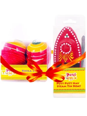 Desi Toys Steam Toy Boat & Spinning Tops PO2 Combo
