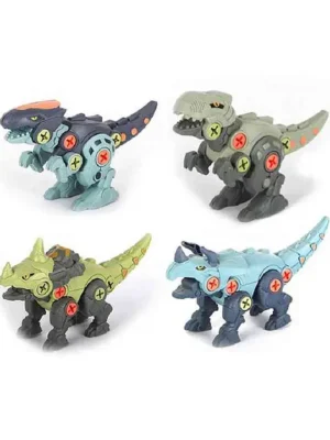 SANJARY Sanjary 4 Dinosaurs with 1 Screwdrivers Toy for kids Color & Design May Vary