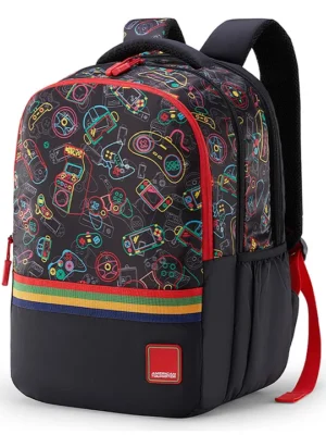 American Tourister Pazzo 3.0 Gamer Backpack Black (Age 6 to 9 Years) Height 17.32 Inches