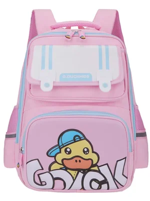 StarAndDaisy 'Gduck Series' Waterproof Kids School Backpack Multipurpose Multicompartmented School Bags for Children with back cushion supports Pink 17 inch