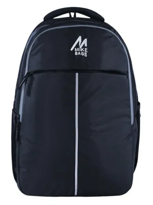 MIKE BAGS Mike Virgo Laptop Backpack with Rain Cover Navy Blue Height 18 Inches