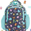 Intelliskills Ocean Animals School Bag with Comfortable Cushion Padding Trendy Spacious Lightweight Blue 15 Inches