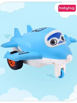 Babyhug Friction Powered Aircraft Blue Durable & Fun Vehicle Toy Safe NonToxic Promotes Imagination & Motor Skills Gift for 3+ Years BIS Certified