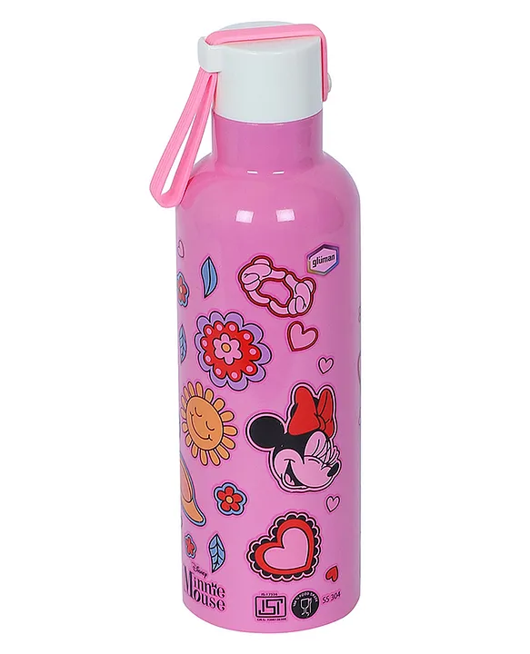 Minnie Stainless Steel Double Walled Mizu Water Bottle Pink 500 ml Steel Water Bottle