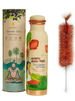 Happiness 500 ml Copper Bottle with Brush